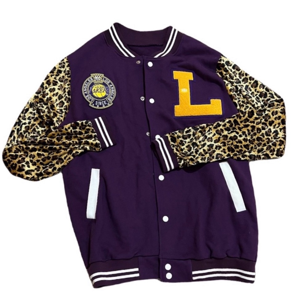 Los Angeles Lakers Leopard Varsity Jacket